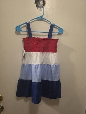 Girl's Red White and Blue Tiered Sundress - Kids Shirt & Top